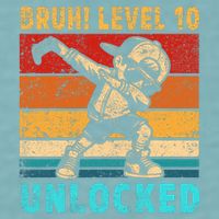 10 Year Old Birthday Dabbing Boy Bruh 10th Level Unlocked Sueded Cloud Jersey T-Shirt