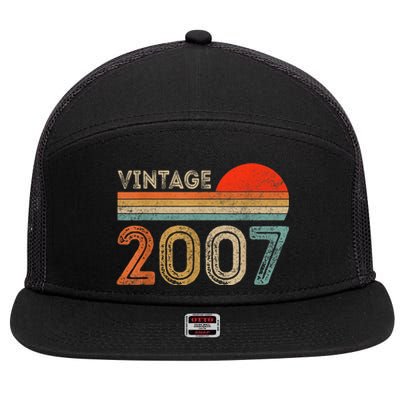 16 Year Old Gift Vintage 2007 Made In 2007 16th Birthday 7 Panel Mesh Trucker Snapback Hat