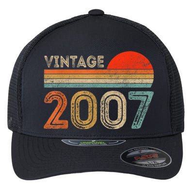 16 Year Old Gift Vintage 2007 Made In 2007 16th Birthday Flexfit Unipanel Trucker Cap