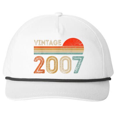 16 Year Old Gift Vintage 2007 Made In 2007 16th Birthday Snapback Five-Panel Rope Hat