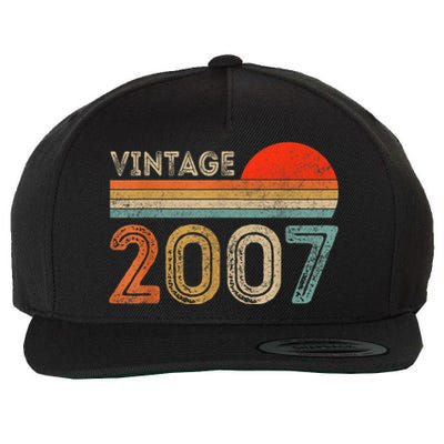 16 Year Old Gift Vintage 2007 Made In 2007 16th Birthday Wool Snapback Cap