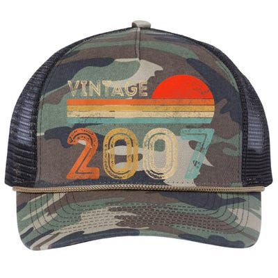 16 Year Old Gift Vintage 2007 Made In 2007 16th Birthday Retro Rope Trucker Hat Cap