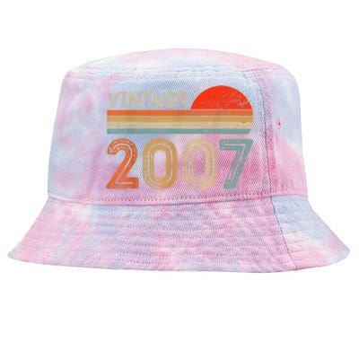 16 Year Old Gift Vintage 2007 Made In 2007 16th Birthday Tie-Dyed Bucket Hat