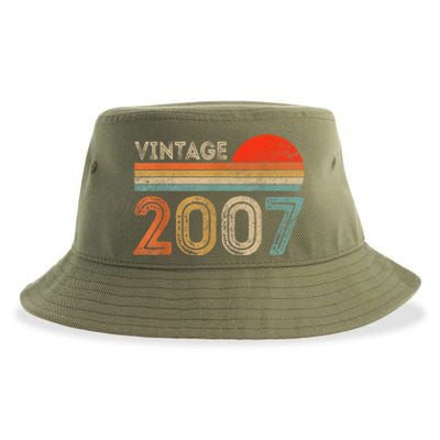 16 Year Old Gift Vintage 2007 Made In 2007 16th Birthday Sustainable Bucket Hat