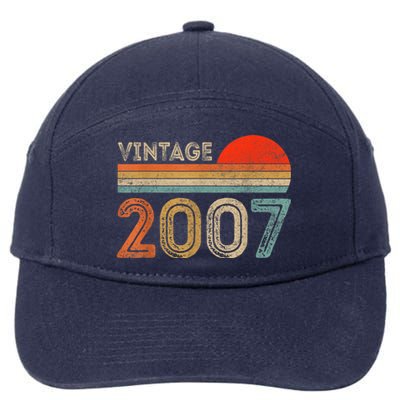 16 Year Old Gift Vintage 2007 Made In 2007 16th Birthday 7-Panel Snapback Hat