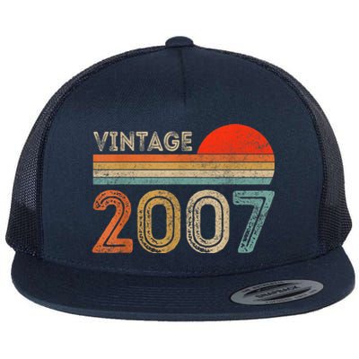 16 Year Old Gift Vintage 2007 Made In 2007 16th Birthday Flat Bill Trucker Hat