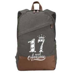 17 Year Old Gift 17 And Awesome 17th Birthday Diamond Crown Cotton Canvas Backpack