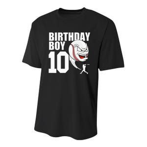 10 Year Old Baseball Birthday Party Theme 10th Gift For Boy Youth Performance Sprint T-Shirt