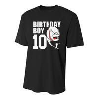 10 Year Old Baseball Birthday Party Theme 10th Gift For Boy Youth Performance Sprint T-Shirt