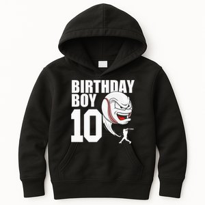 10 Year Old Baseball Birthday Party Theme 10th Gift For Boy Kids Hoodie