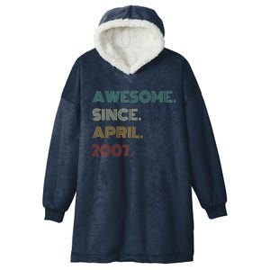 16 Years Old Awesome Since April 2007 16th Birthday Hooded Wearable Blanket