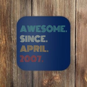 16 Years Old Awesome Since April 2007 16th Birthday Coaster