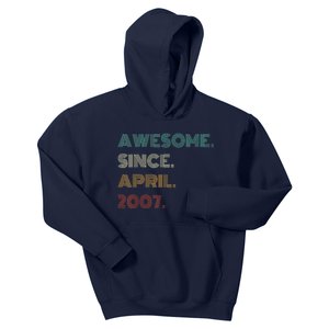 16 Years Old Awesome Since April 2007 16th Birthday Kids Hoodie