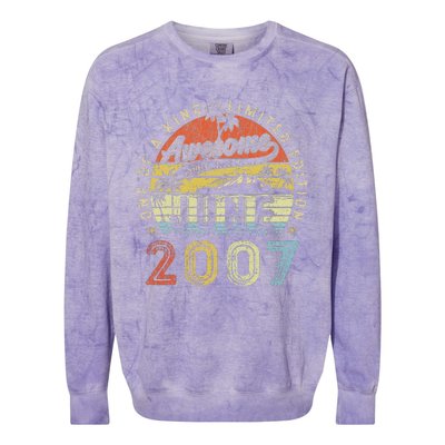 16 Year Old Awesome Since June 2007 16th Birthday (1) Colorblast Crewneck Sweatshirt