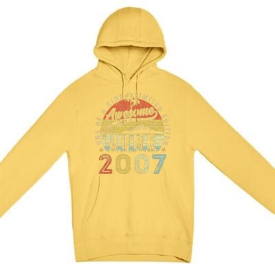 16 Year Old Awesome Since June 2007 16th Birthday (1) Premium Pullover Hoodie