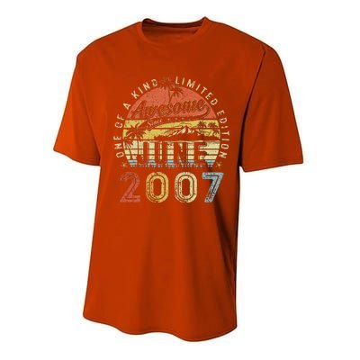 16 Year Old Awesome Since June 2007 16th Birthday (1) Performance Sprint T-Shirt