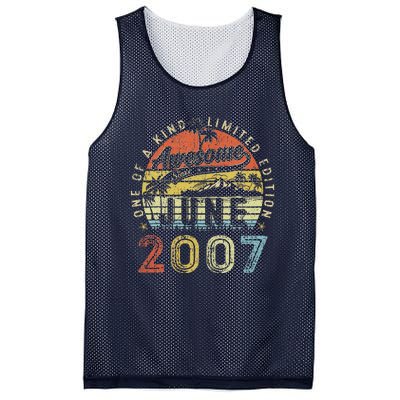 16 Year Old Awesome Since June 2007 16th Birthday (1) Mesh Reversible Basketball Jersey Tank