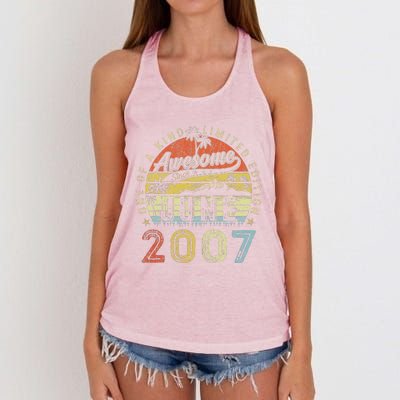 16 Year Old Awesome Since June 2007 16th Birthday (1) Women's Knotted Racerback Tank