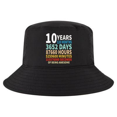 10 Years Old 10th Birthday Gifts Vintage 120 Months Days Cool Comfort Performance Bucket Hat