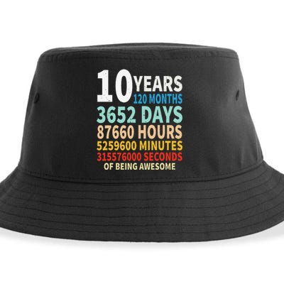 10 Years Old 10th Birthday Gifts Vintage 120 Months Days Sustainable Bucket Hat