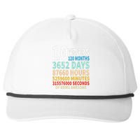 10 Years Old 10th Birthday Gifts Vintage 120 Months Days Snapback Five-Panel Rope Hat