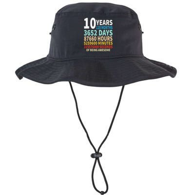 10 Years Old 10th Birthday Gifts Vintage 120 Months Days Legacy Cool Fit Booney Bucket Hat