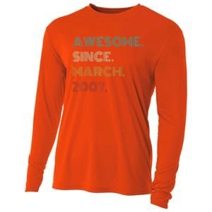 16 Years Old Awesome Since March 2007 16th Birthday Cooling Performance Long Sleeve Crew