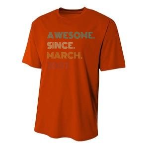 16 Years Old Awesome Since March 2007 16th Birthday Performance Sprint T-Shirt