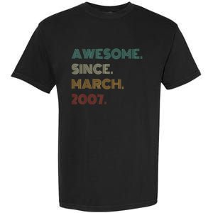 16 Years Old Awesome Since March 2007 16th Birthday Garment-Dyed Heavyweight T-Shirt