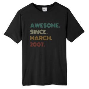 16 Years Old Awesome Since March 2007 16th Birthday Tall Fusion ChromaSoft Performance T-Shirt