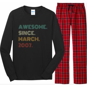 16 Years Old Awesome Since March 2007 16th Birthday Long Sleeve Pajama Set