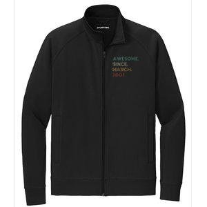 16 Years Old Awesome Since March 2007 16th Birthday Stretch Full-Zip Cadet Jacket