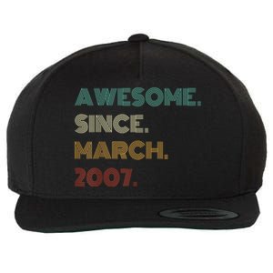 16 Years Old Awesome Since March 2007 16th Birthday Wool Snapback Cap