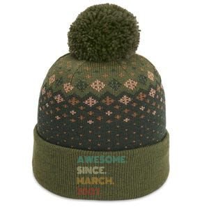 16 Years Old Awesome Since March 2007 16th Birthday The Baniff Cuffed Pom Beanie