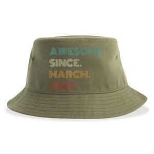 16 Years Old Awesome Since March 2007 16th Birthday Sustainable Bucket Hat