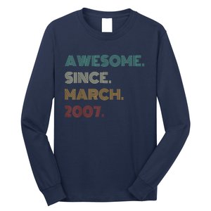 16 Years Old Awesome Since March 2007 16th Birthday Long Sleeve Shirt