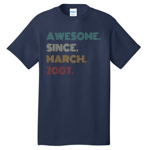 16 Years Old Awesome Since March 2007 16th Birthday Tall T-Shirt