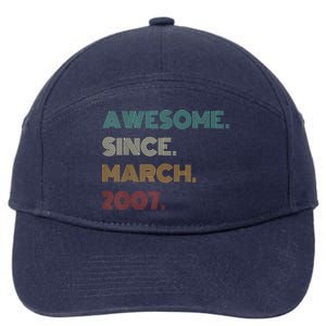 16 Years Old Awesome Since March 2007 16th Birthday 7-Panel Snapback Hat