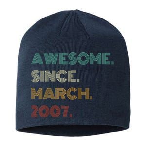 16 Years Old Awesome Since March 2007 16th Birthday Sustainable Beanie