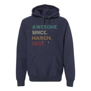 16 Years Old Awesome Since March 2007 16th Birthday Premium Hoodie