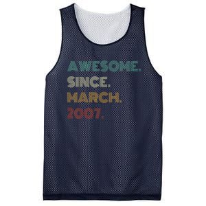 16 Years Old Awesome Since March 2007 16th Birthday Mesh Reversible Basketball Jersey Tank