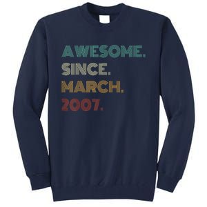 16 Years Old Awesome Since March 2007 16th Birthday Tall Sweatshirt