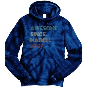 16 Years Old Awesome Since March 2007 16th Birthday Tie Dye Hoodie