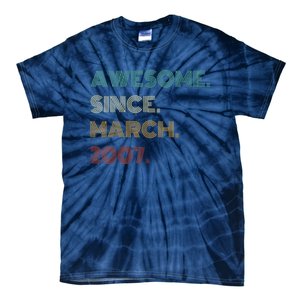 16 Years Old Awesome Since March 2007 16th Birthday Tie-Dye T-Shirt