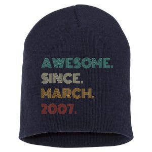 16 Years Old Awesome Since March 2007 16th Birthday Short Acrylic Beanie