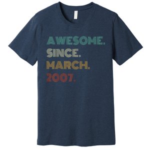 16 Years Old Awesome Since March 2007 16th Birthday Premium T-Shirt