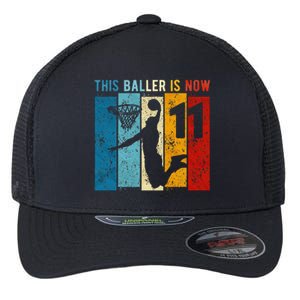 11 Year Old Basketball 11th Birthday Boy Flexfit Unipanel Trucker Cap