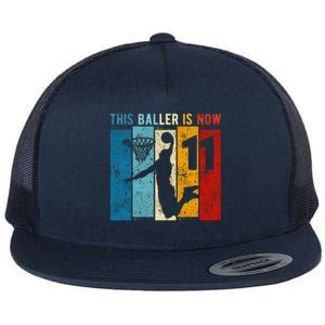 11 Year Old Basketball 11th Birthday Boy Flat Bill Trucker Hat