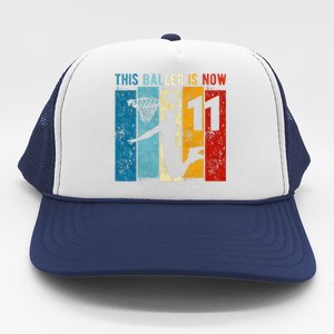 11 Year Old Basketball 11th Birthday Boy Trucker Hat