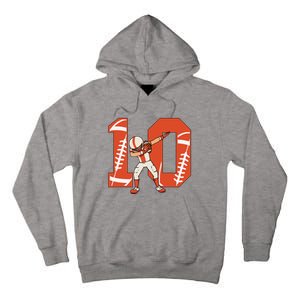 10 Years Old Football Player 10th Football Birthday Tall Hoodie